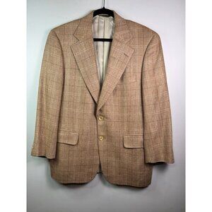PAUL STUART Check SILK Mens Blazer Sport Coat Jacket Tan 39S Canada